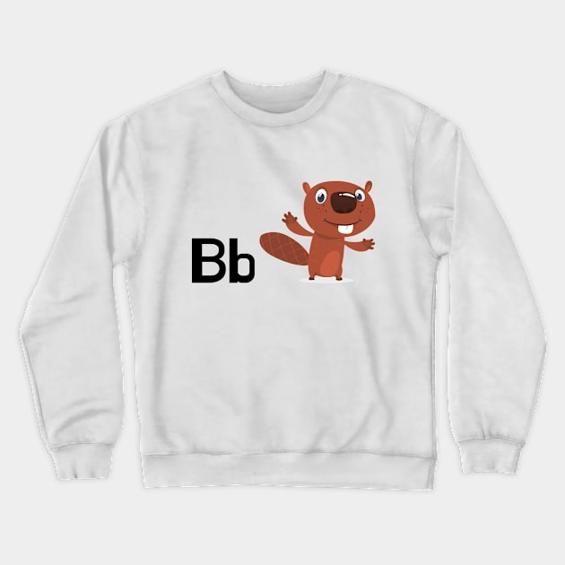 The Letter B for Beaver Alphabet uppercase and lowercase A letter Design Crewneck Sweatshirt by Syressence